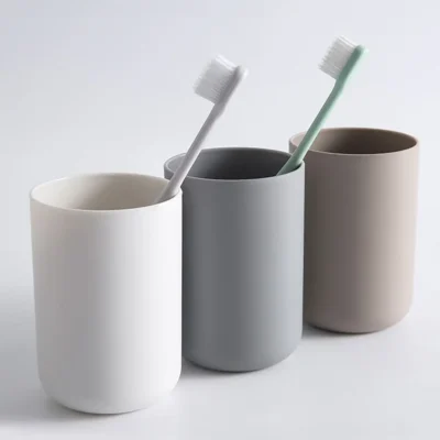 Bathroom Tumblers Plastic Mouthwash Cup Coffee Tea Water Mug Home Travel Solid Color Toothbrush Holder Cup Drinkware Supplies